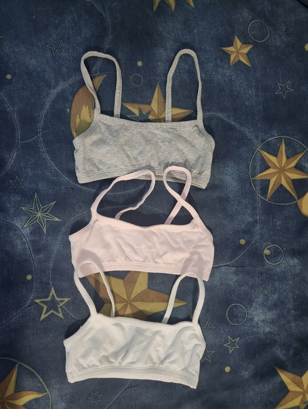 Fruit of the Loom 3-Pack Girls Training Bras - Gray, Light Pink & White